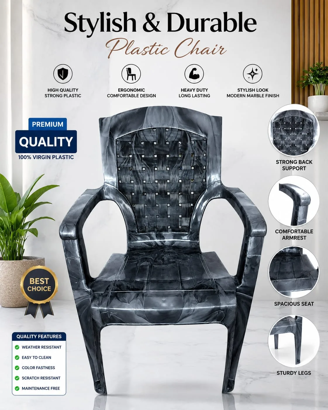 Plastic Arm Chair